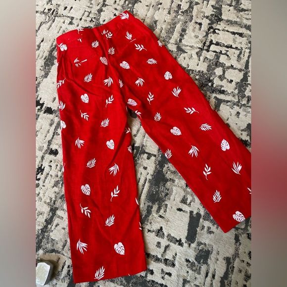 Anne Taylor Linen Pants Red Leaf Womens 00P - Picture 5 of 9